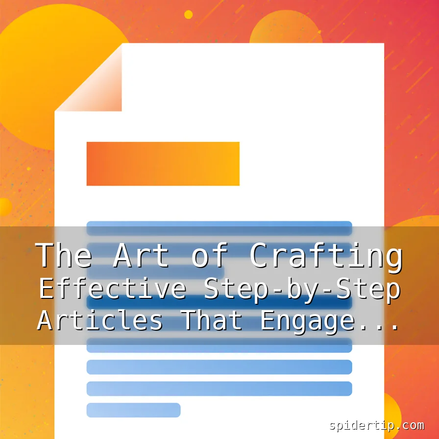 Read more about the article The Art of Crafting Effective Step-by-Step Articles That Engage Readers and Deliver Value